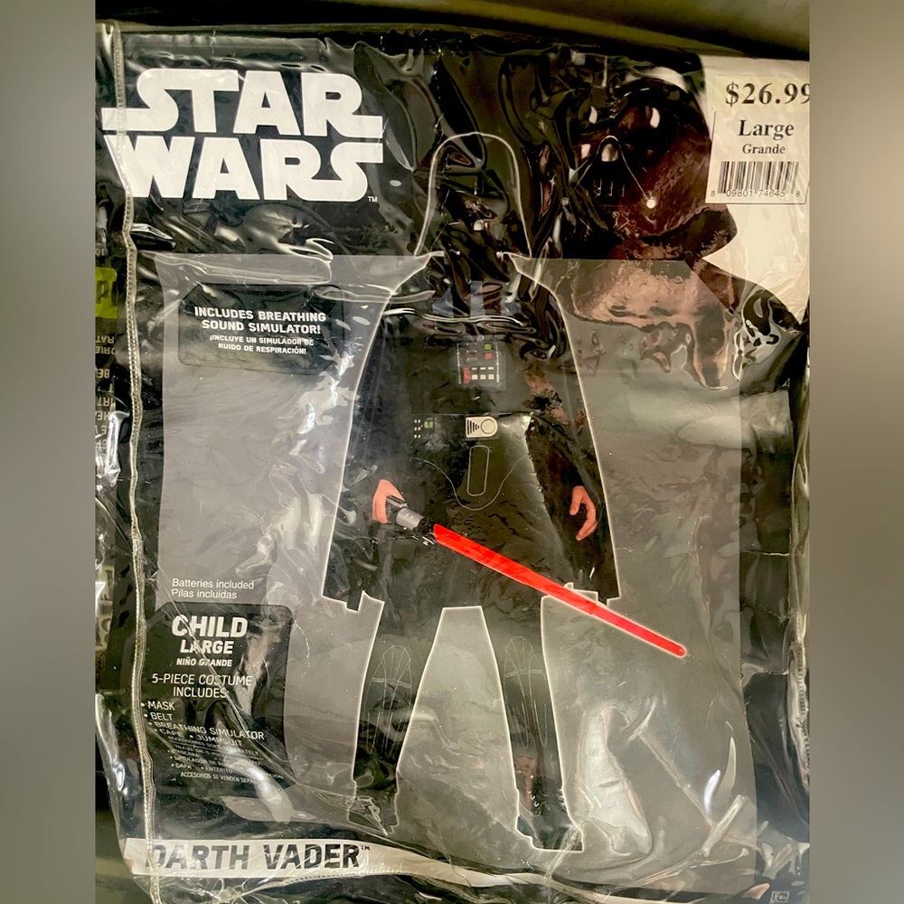 Star Wars Child Large Darth Vader Costume Disney